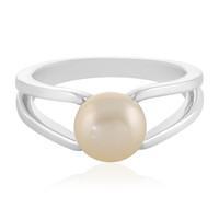 White Freshwater Pearl Silver Ring