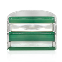 Green Agate Silver Ring (Memories by Vincent)