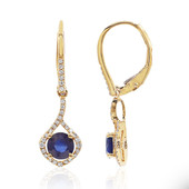 10K Ceylon Sapphire Gold Earrings