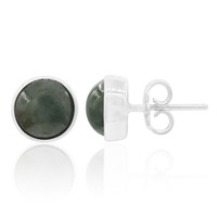 Green Jadeite Silver Earrings