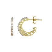 9K I3 Champagne Diamond Gold Earrings (Ornaments by de Melo)
