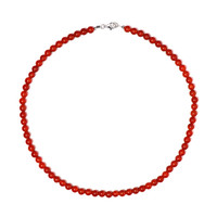 Red Onyx Silver Necklace