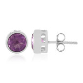 Purple Fluorite Silver Earrings