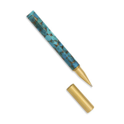 Turquoise Brass Pen