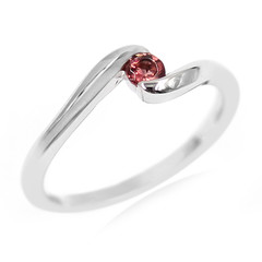 Pink Tourmaline Silver Ring