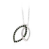 I3 Green Diamond Silver Necklace