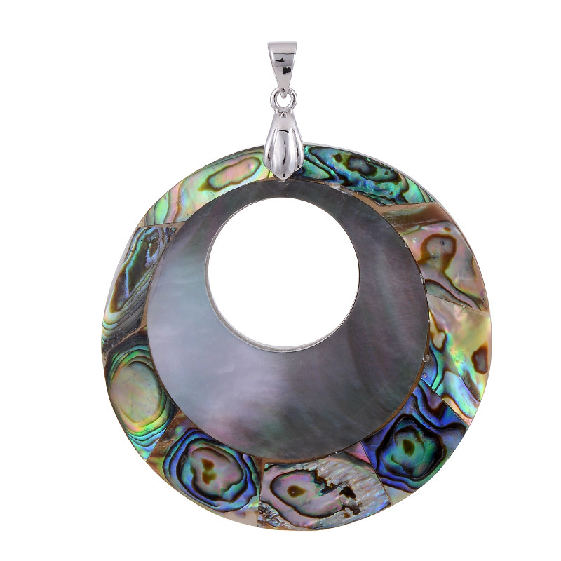 Natural Abalone Shell Mother of Pearl Oval Pendant Beads Necklace Jewelry  DA290 | eBay