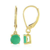 9K Brazilian Emerald Gold Earrings