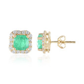 18K Colombian Emerald Gold Earrings