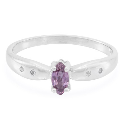 Unheated Purple Sapphire Silver Ring