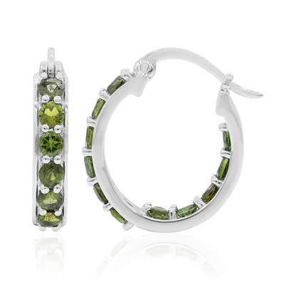 Green Tourmaline Silver Earrings