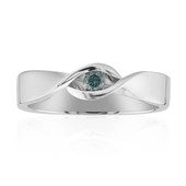 Sky Blue I1 Diamond Silver Ring