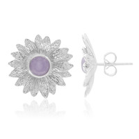 Lavender Jade Silver Earrings