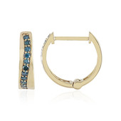 9K I1 Blue Diamond Gold Earrings