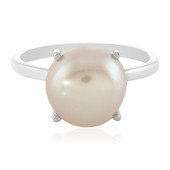 Peach Freshwater Pearl Silver Ring