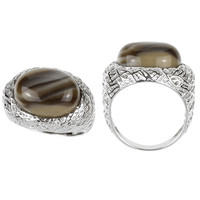 Flint stone Silver Ring
