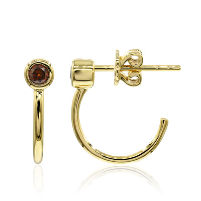9K VS1 cognac diamond Gold Earrings (Annette)