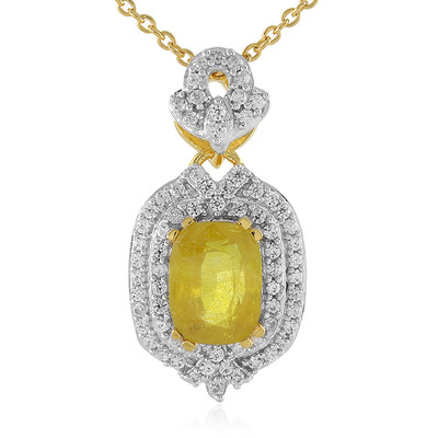 Madagascar Yellow Sapphire Silver Necklace
