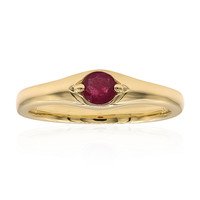 9K Red Beryl Gold Ring