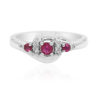 Burmese Ruby Silver Ring