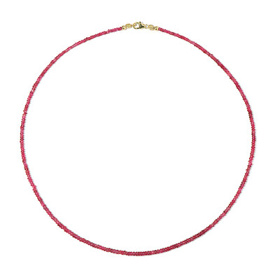 9K Red Burmese Spinel Gold Necklace