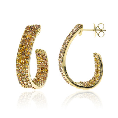 14K SI2 Orange Diamond Gold Earrings (CIRARI)
