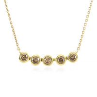9K PK Champagne Diamond Gold Necklace