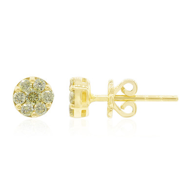 14K SI1 Canary Diamond Gold Earrings (Annette)