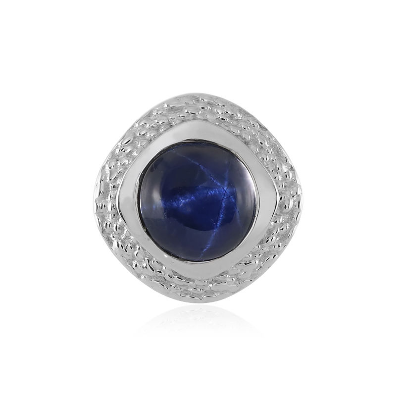 Natural Ct Star Sapphire Ring In 18K White Gold | Real Star Sapphire Ring |  suturasonline.com.br
