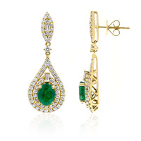 14K AAA Zambian Emerald Gold Earrings (CIRARI)