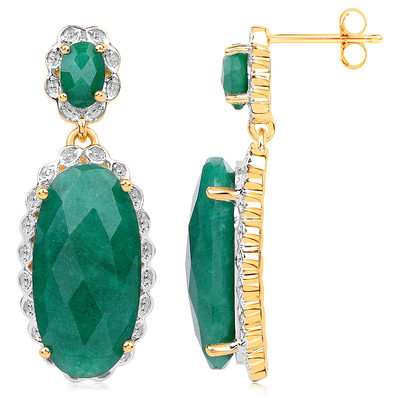 Emerald Colour Beryl Silver Earrings