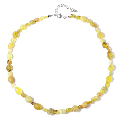 Yellow Opal Silver Necklace