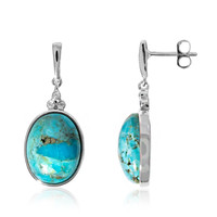 Mojave Blue Copper Turquoise Silver Earrings