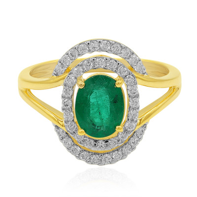 14K Zambian Emerald Gold Ring (Annette)