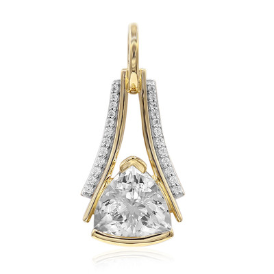 9K Herkimer Diamond Quartz Gold Pendant (Amanda Adkins)