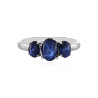 Blue Star Sapphire Silver Ring
