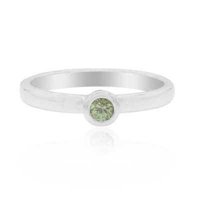 Green Sapphire Silver Ring