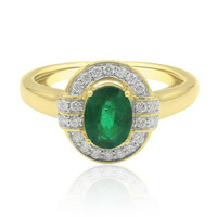 14K Zambian Emerald Gold Ring