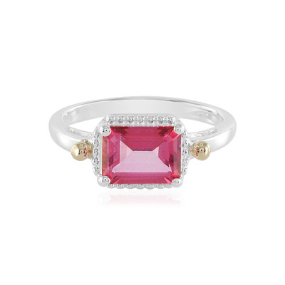Buy 2.60 Carat Natural Pink Topaz Engagement Ring, 0.51 Carat Natural  Diamonds, Unique Engagement Rings for Women, 3 Stone Gold Ring Online in  India - Etsy