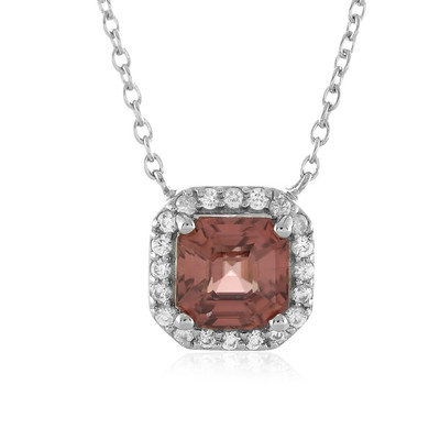 Pink Zircon Silver Necklace