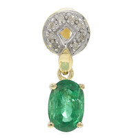 9K AAA Brazilian Emerald Gold Pendant
