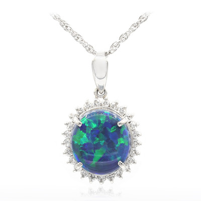 Australian Opal Platinium Necklace