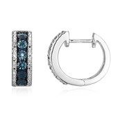 I3 Blue Diamond Silver Earrings