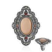 Peach Moonstone Silver Ring (Annette classic)