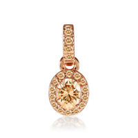 14K VS1 Argyle Rose De France Diamond Gold Pendant