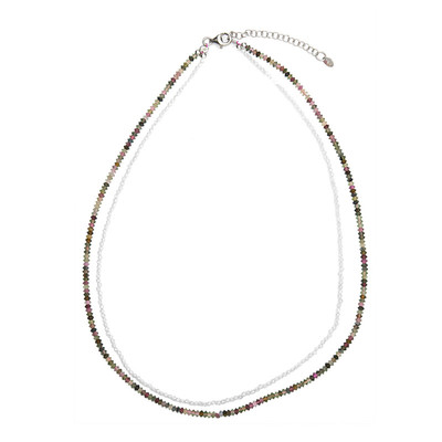 Fancy Tourmaline Silver Necklace