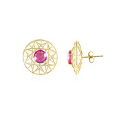 9K Madagascar Pink Sapphire Gold Earrings (Ornaments by de Melo)