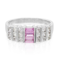 Pink Sapphire Silver Ring