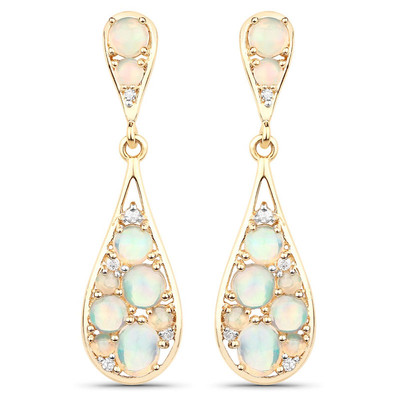 14K AAA Welo Opal Gold Earrings (AMAYANI)