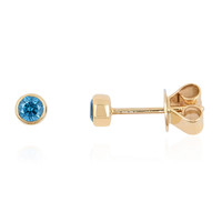 9K SI2 Blue Diamond Gold Earrings